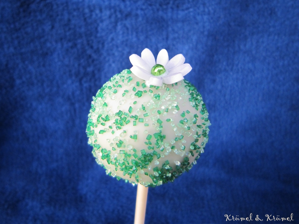 CakePops weiß grüne Blume