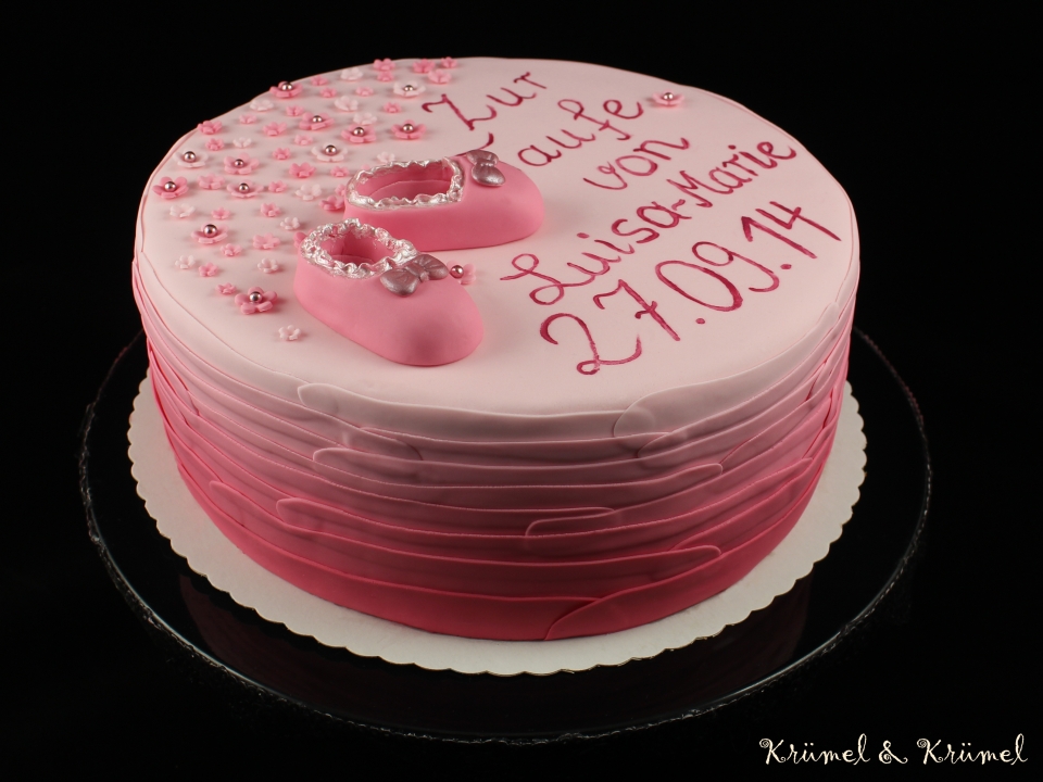 Kuchen Taufe rosa 2