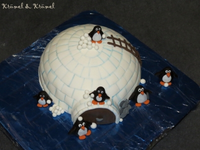 Kuchen Pinguin Iglu 2