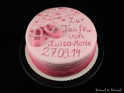 Kuchen Taufe rosa 1