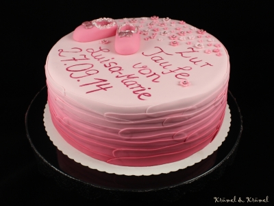 Kuchen Taufe rosa 3